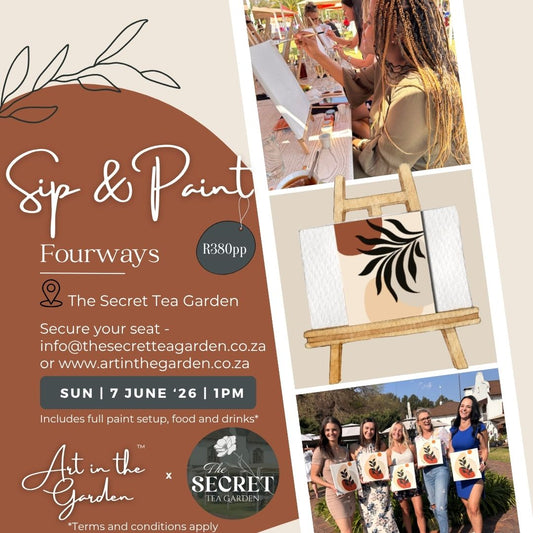 Sip & Paint (Sunday) 7 June '26 (1PM) at The Secret Tea Garden (Fourways)